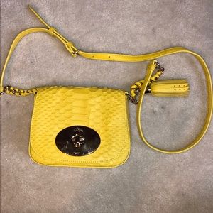 Coach Bright yellow snakeprint Crossbody bag